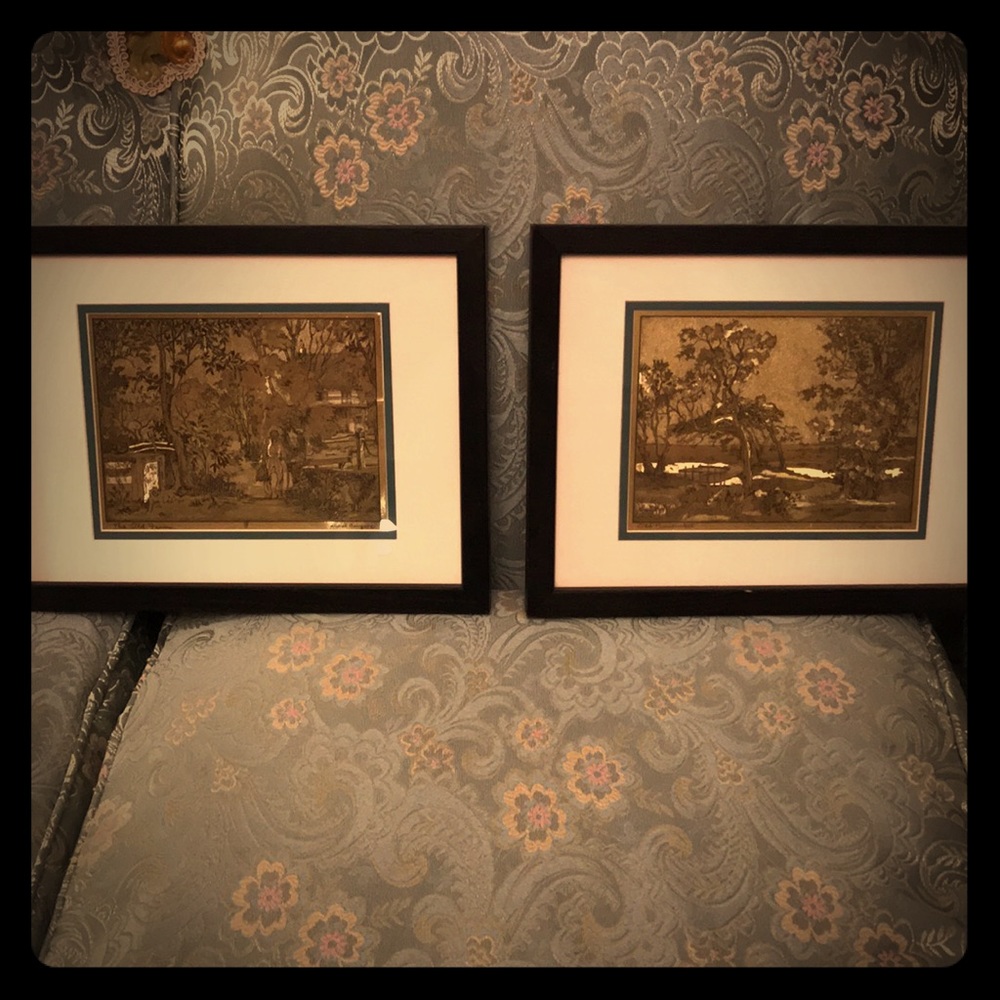 2 pcs Gold foil etching prints
